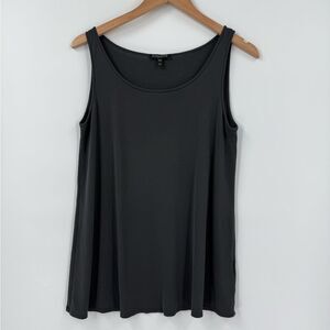 Eileen Fisher 100% Silk Tank Top in Charcoal Gray | Petite Medium